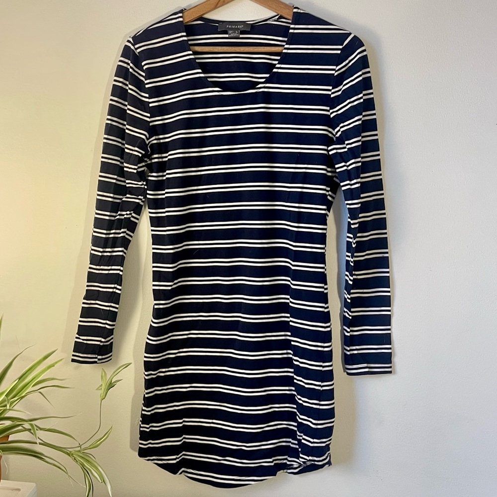 Primark navy white stripe bodycon dress mini size 10